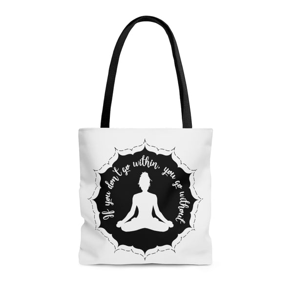 Yoga - Within Without - BL  - Tote Bag