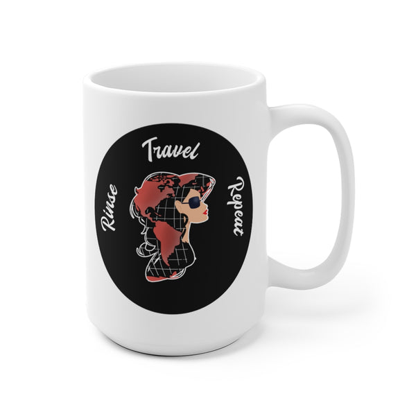Travel Rinse Repeat - B - White Ceramic Mug