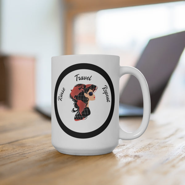 Travel Rinse Repeat - W -White Ceramic Mug