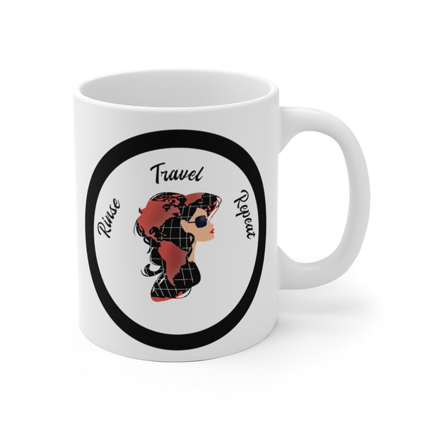 Travel Rinse Repeat - W -White Ceramic Mug