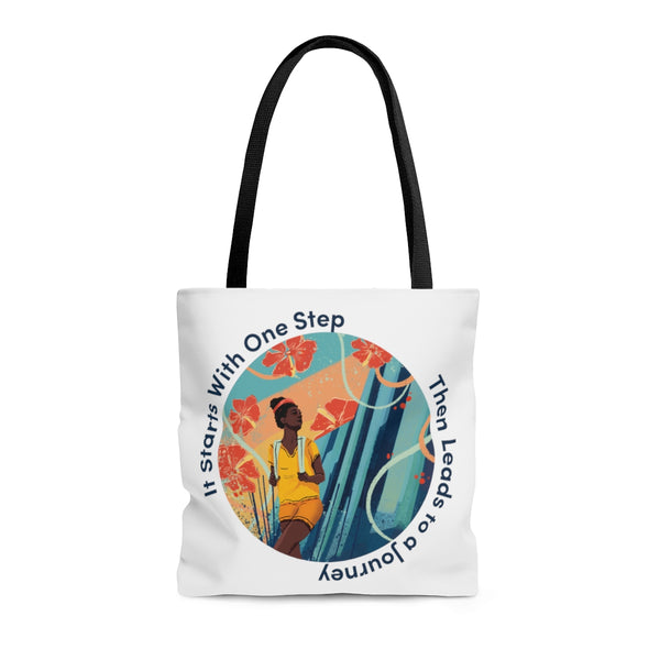 It Starts With One Step - BL - AOP Tote Bag