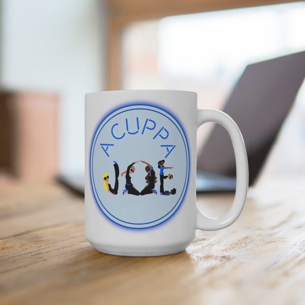 CUPPA JOE -  Blue - White Ceramic Mug
