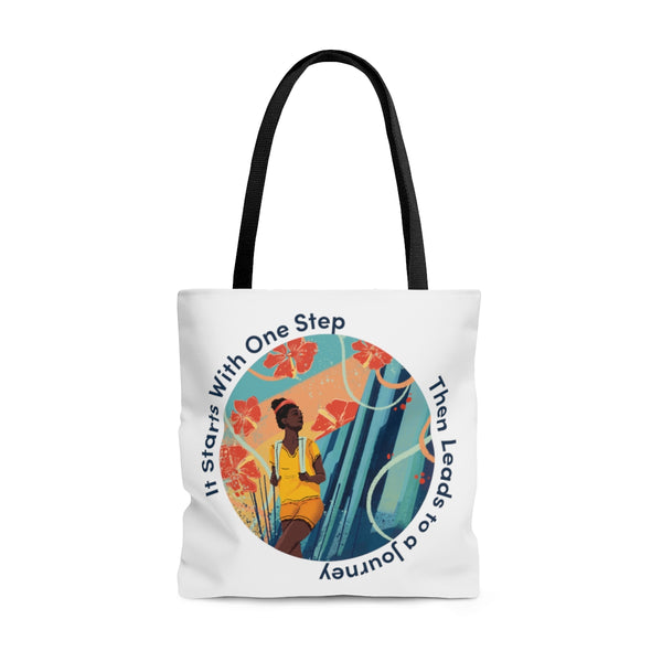 It Starts With One Step - BL - AOP Tote Bag