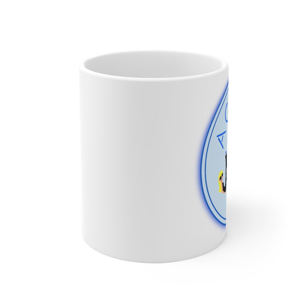 CUPPA JOE -  Blue - White Ceramic Mug