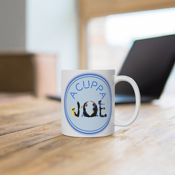 CUPPA JOE -  Blue - White Ceramic Mug