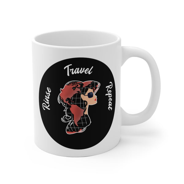 Travel Rinse Repeat - B - White Ceramic Mug