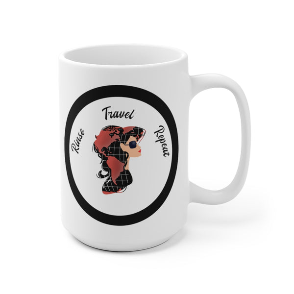 Travel Rinse Repeat - W -White Ceramic Mug