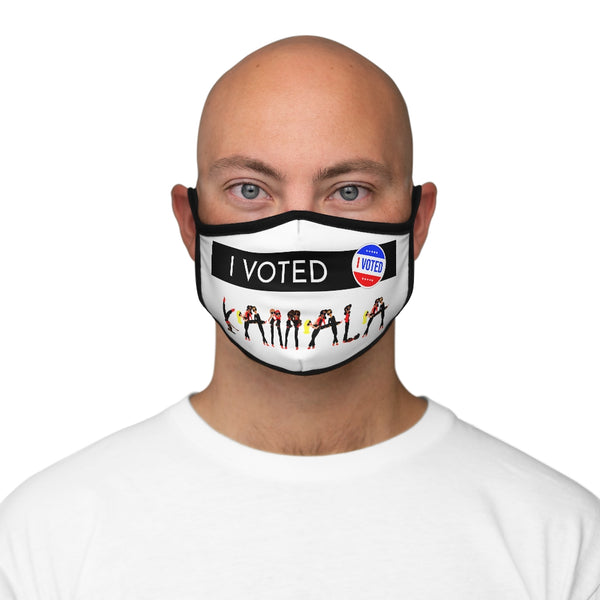 I VOTED KAMALA -1-BK- Fitted Polyester Unisex - Face Mask