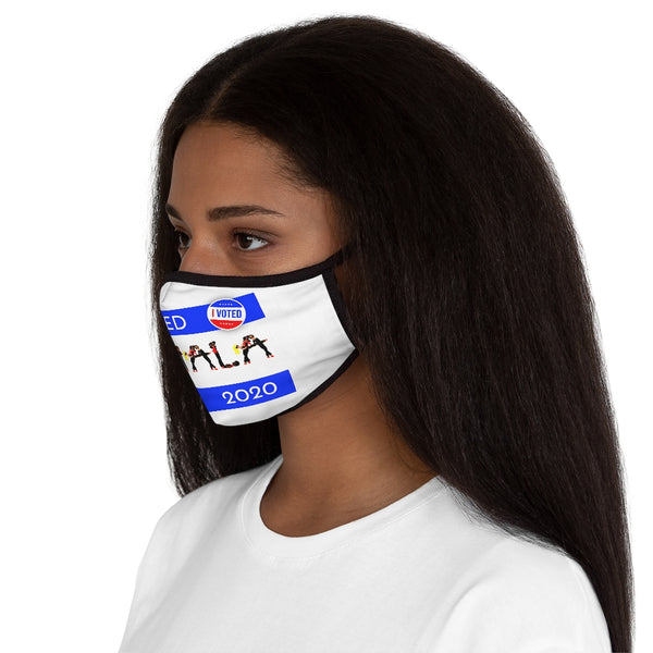 I VOTED KAMALA -2BL- Fitted Polyester Unisex - Face Mask