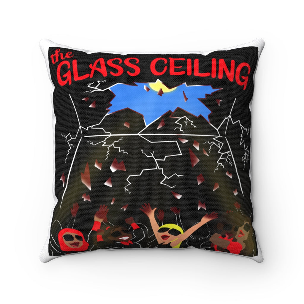 GLASS CEILING -BL- Spun Polyester Square Pillow