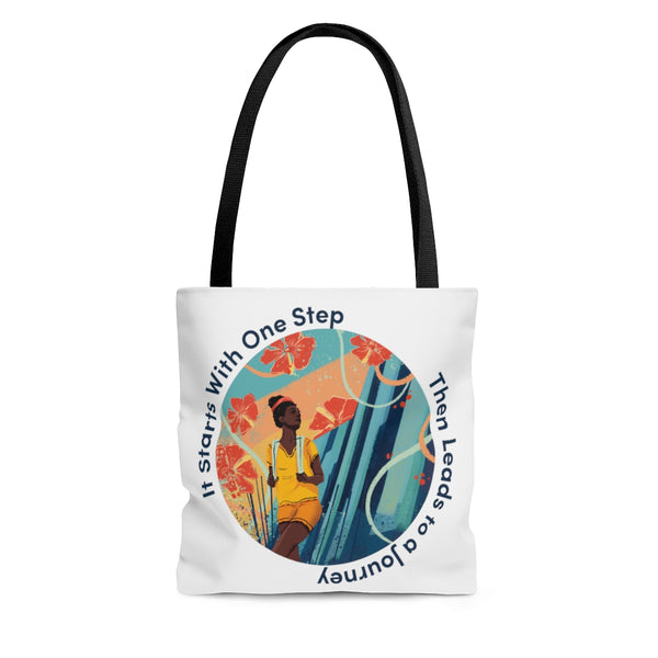 It Starts With One Step - BL - AOP Tote Bag