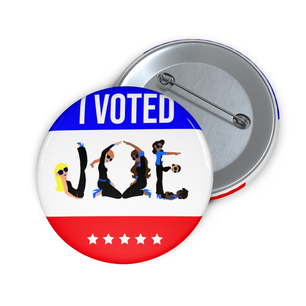 I VOTED JOE -Flag- Custom Pin Buttons