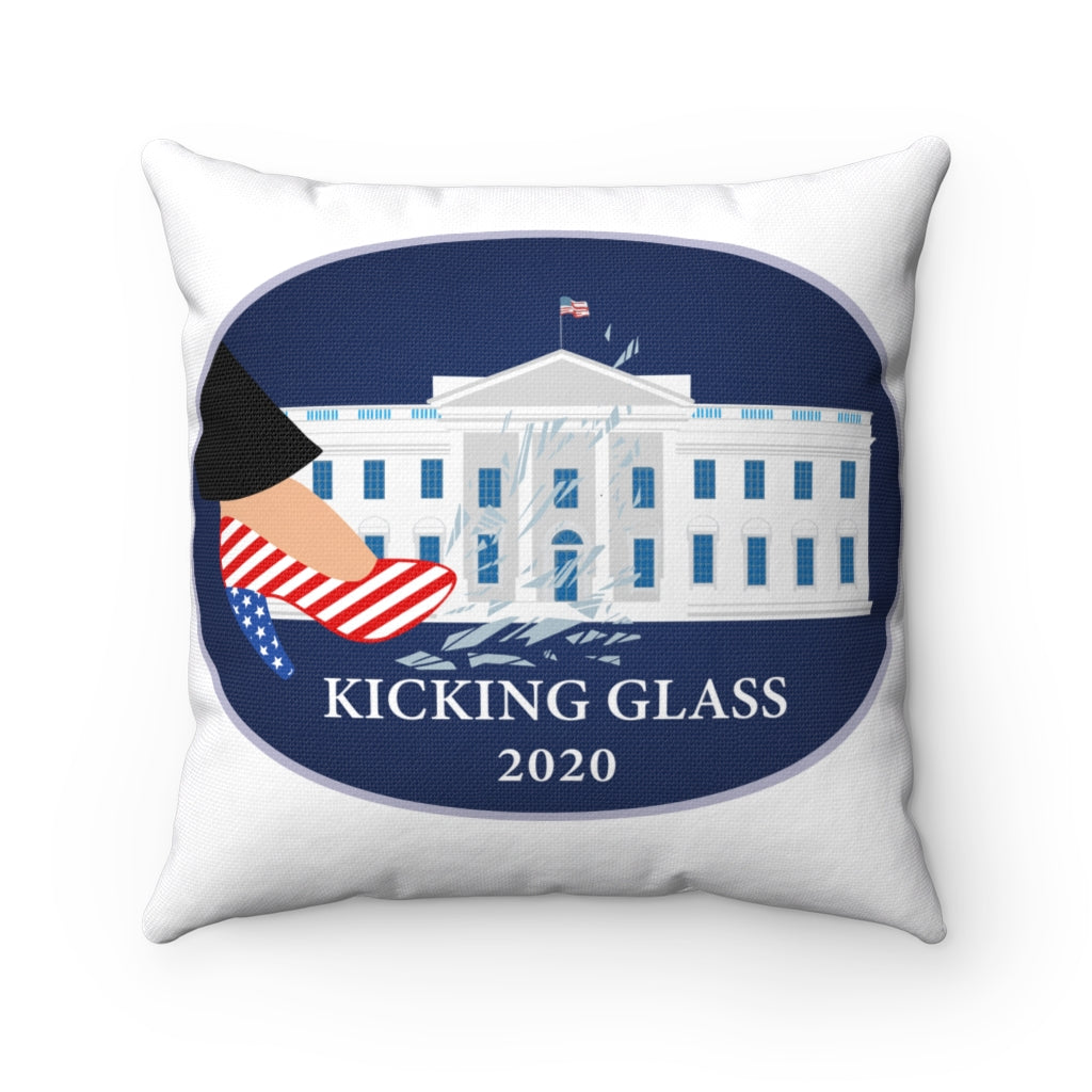 KICKING GLASS - CB - Spun Polyester Square Pillow