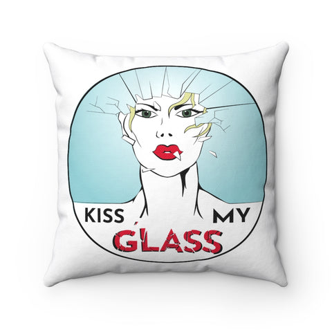 KISS MY GLASS -CK- Spun Po lyester Square Pillow