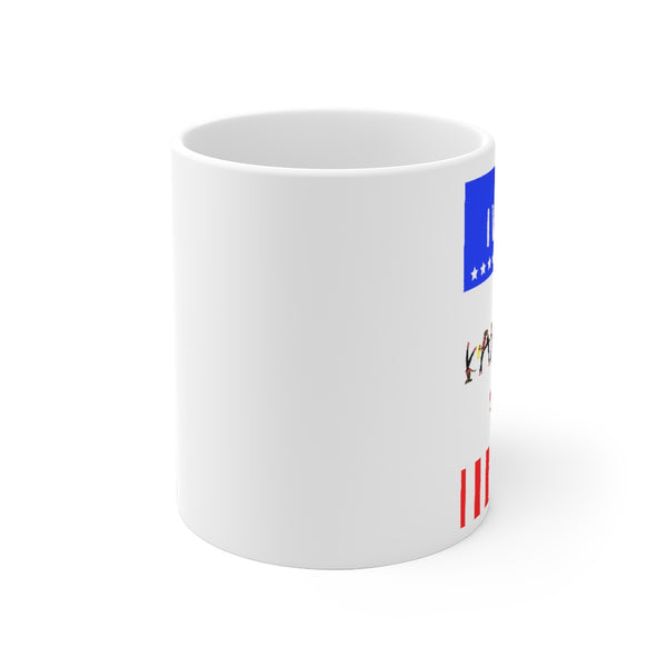 I VOTED KAMALA - Flag-H- White Ceramic Mug