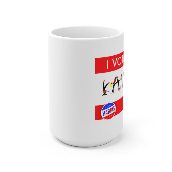 I VOTED KAMALA -2-R- White Ceramic Mug