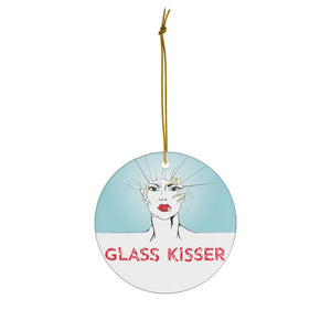 GLASS KISSER -R- Round Ceramic Ornaments