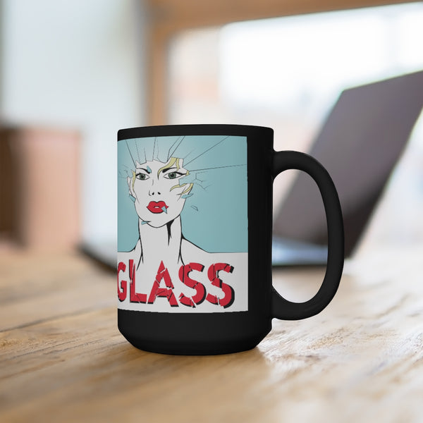 KISS MY GLASS - G-R- Black Mug 15oz