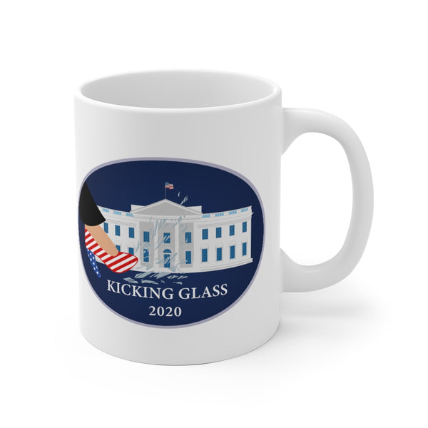 KICKING GLASS -2020-C-BL - White Ceramic Mug