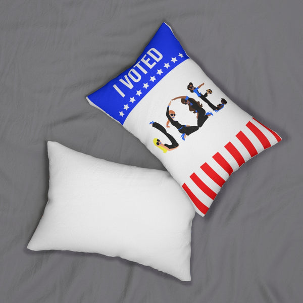 I VOTED JOE - Flag - Spun Polyester Lumbar Pillow