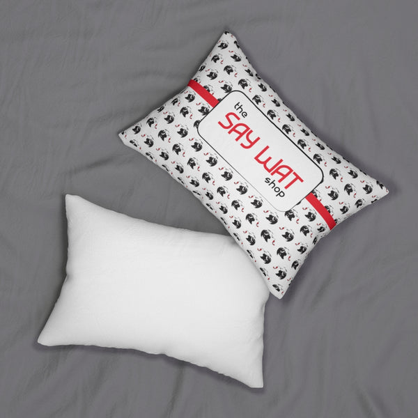 SAY WAT - SHOP - Red Strap - Spun Polyester Lumbar Pillow