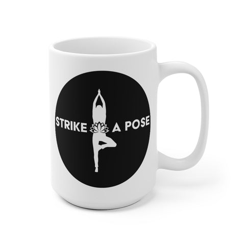Yoga - Strike a Pose - B - White Ceramic Mug
