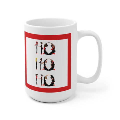 Holiday - Ho Ho Ho - R - White Ceramic Mug