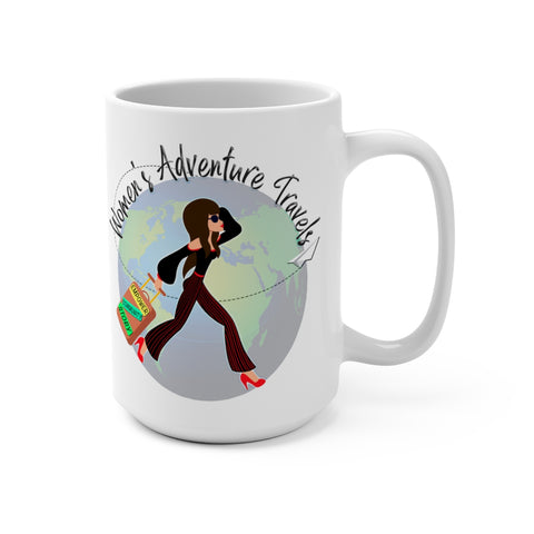 WOMEN OF WAT - Long Brunette - White Ceramic Mug 15oz