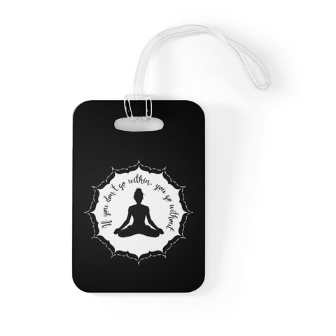 Yoga - Within Without - BW - Bag Tag