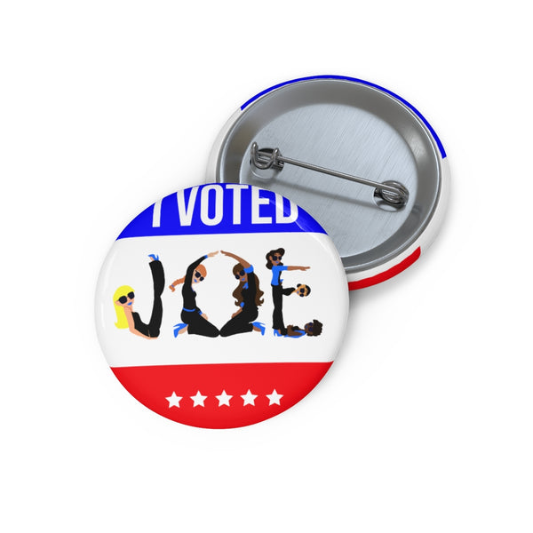 I VOTED JOE -Flag- Custom Pin Buttons