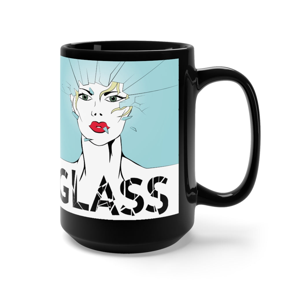 KISS MY GLASS - G-B- Black Mug 15oz