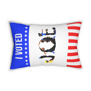 I VOTED JOE - Flag - Spun Polyester Lumbar Pillow