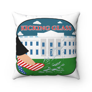 KICKING GLASS - CG - Spun Polyester Square Pillow