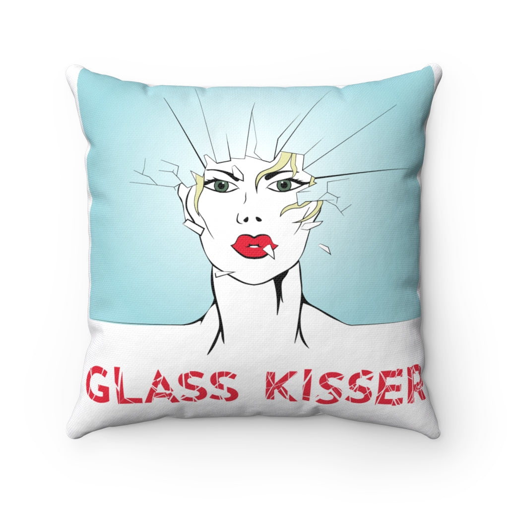 KISS MY GLASS -R- Spun Polyester Square Pillow