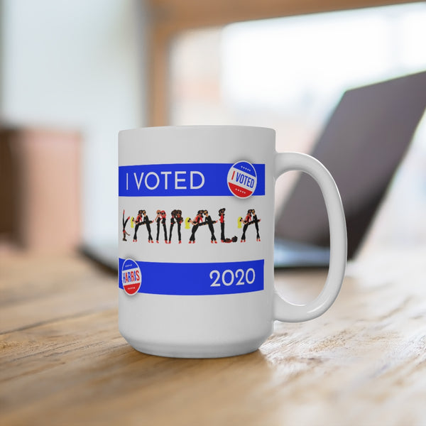 I VOTED KAMALA -2-BL- White Ceramic Mug