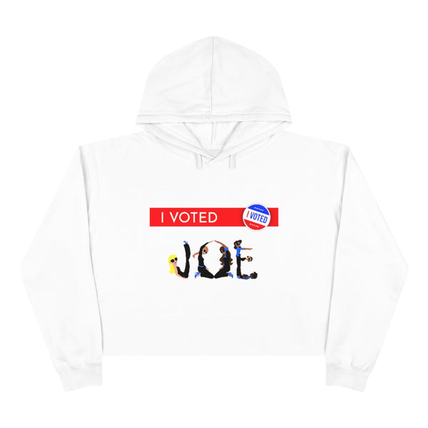 I VOTED JOE - 1 R - Crop Hoodie