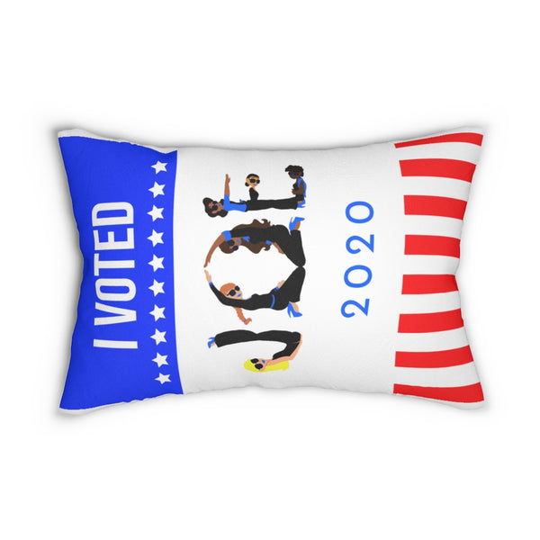 I VOTED JOE 2020 -Flag- Spun Polyester Lumbar Pillow