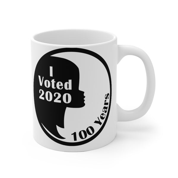 I VOTED 100 - 20-SL-B White Ceramic Mug