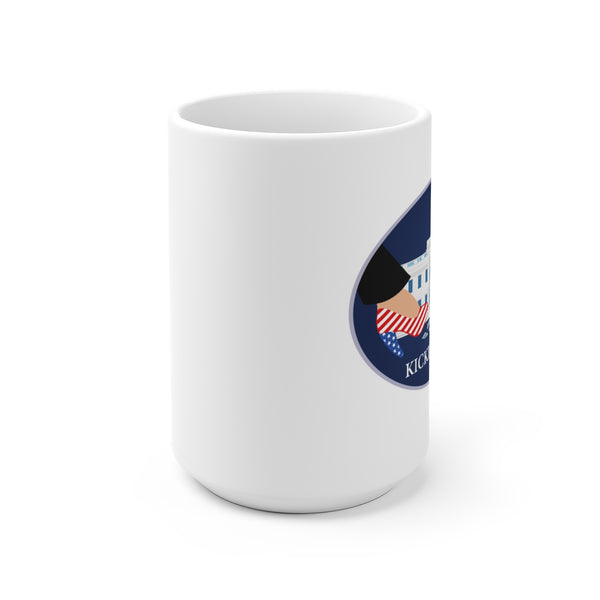 KICKING GLASS -C-BL- White Ceramic Mug