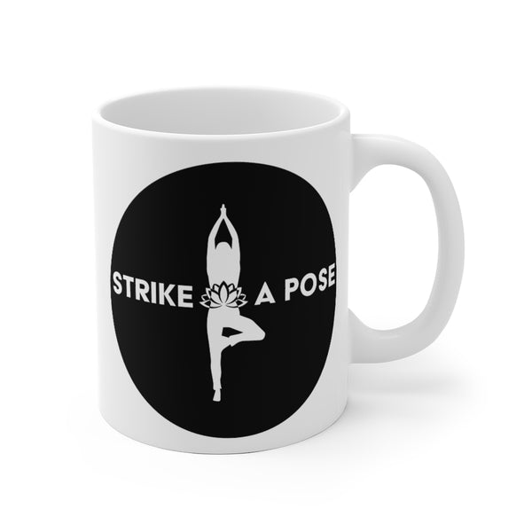 Yoga - Strike a Pose - B - White Ceramic Mug