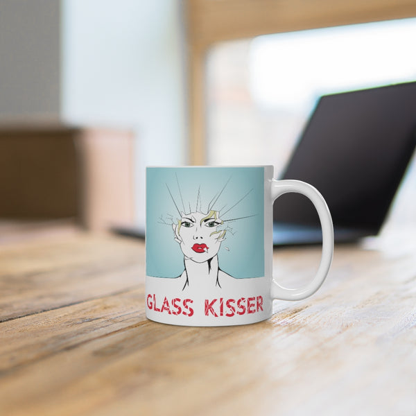 KISSING GLASS - OR - White Ceramic Mug