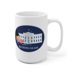 KICKING GLASS -C-BL- White Ceramic Mug