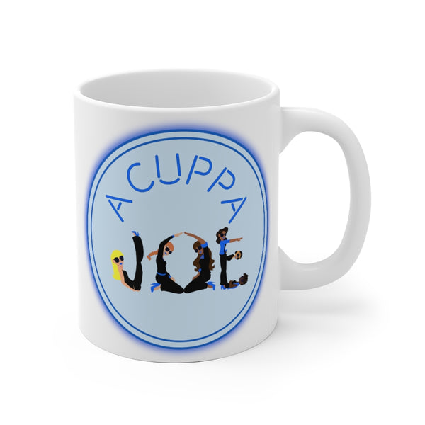 CUPPA JOE -  Blue - White Ceramic Mug