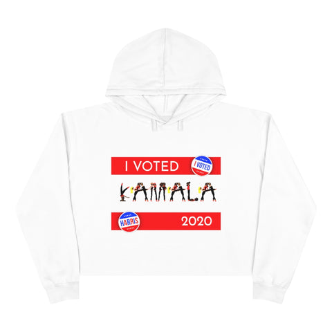 I VOTED KAMALA - 2-R- Crop Hoodie