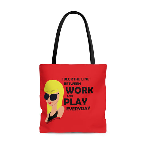 Blur the Lines Between Work & Play - BL-R- AOP Tote Bag