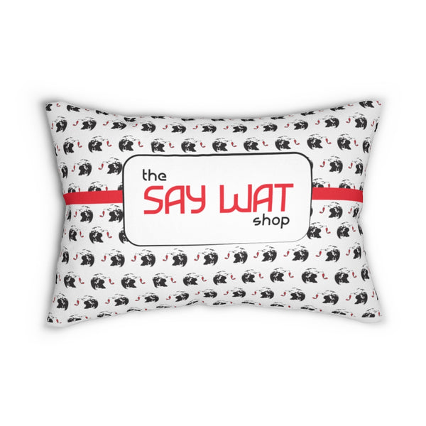 SAY WAT - SHOP - Red Strap - Spun Polyester Lumbar Pillow