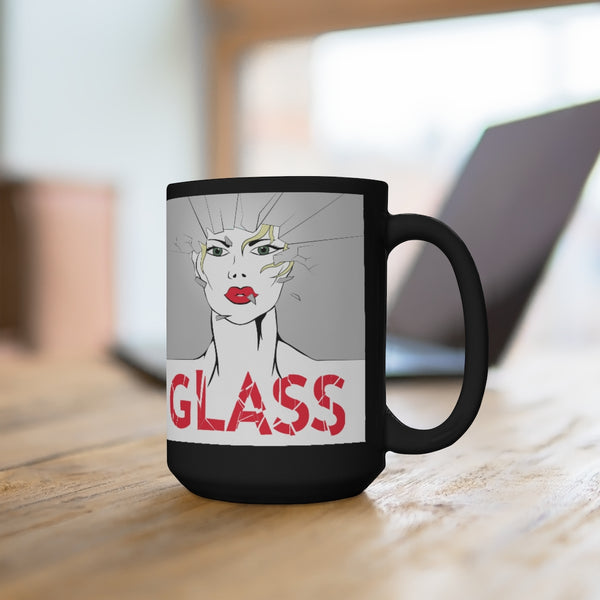 KISS MY GLASS - G-R - Black Mug 15oz