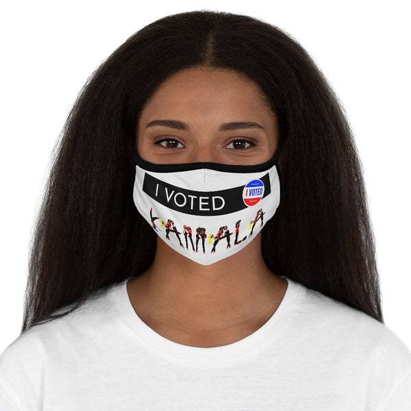 I VOTED KAMALA -1-BK- Fitted Polyester Unisex - Face Mask