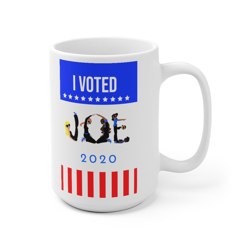 I VOTED JOE - Flag-H- White Ceramic Mug
