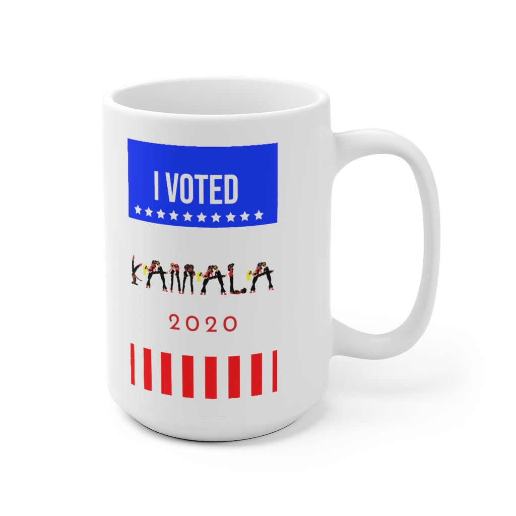 I VOTED KAMALA - Flag-H- White Ceramic Mug